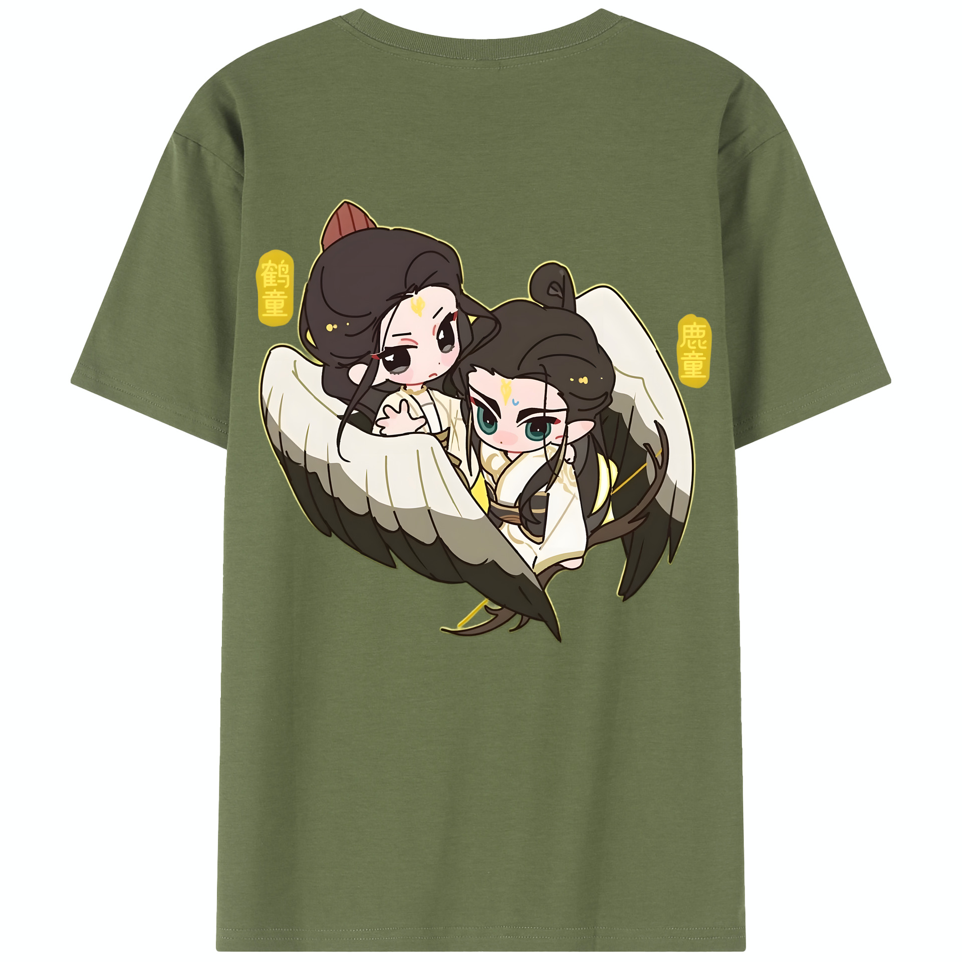 （画像用） Ne Zha 2 ナタ 魔童の大暴れ 綿100％半袖Tシャツ（背面プリント）